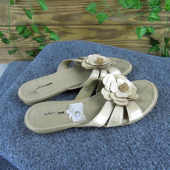 White Mountain Women Alexa Slide Taupe Synthetic Sz 7.5 Medium Gently Used 2025 - Picture 3 of 6